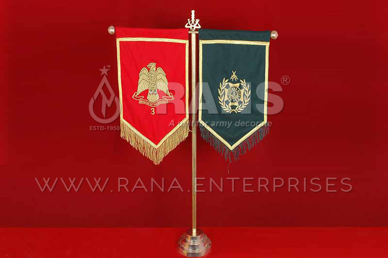 Brass T-Rod With Zari Flag